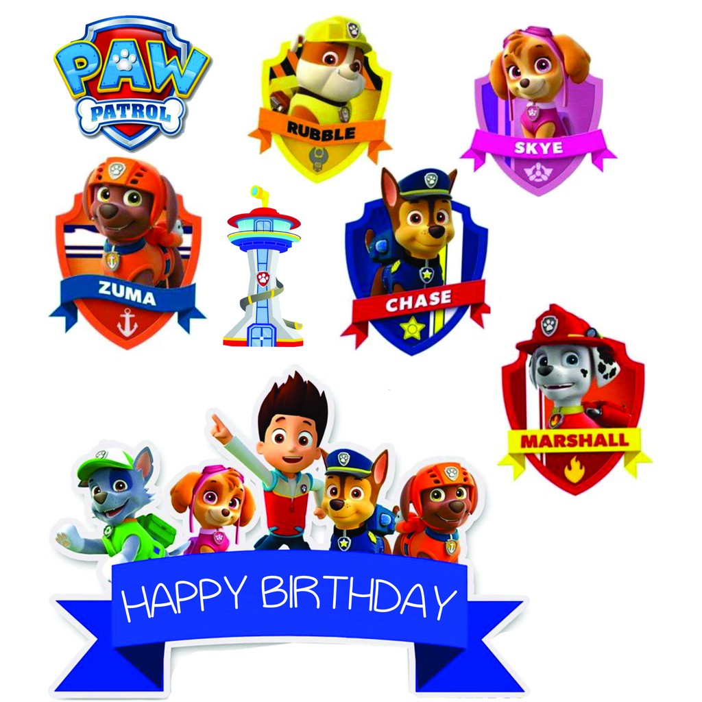 Customizable Paw Patrol Cake Topper Free Printable