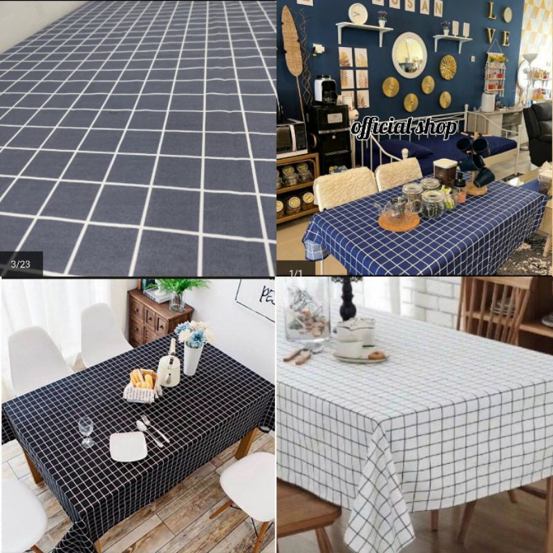 taplak meja makan kain katun 6 kursi/taplak meja makan kain katun 4 kursi/taplak meja tamu/taplak me