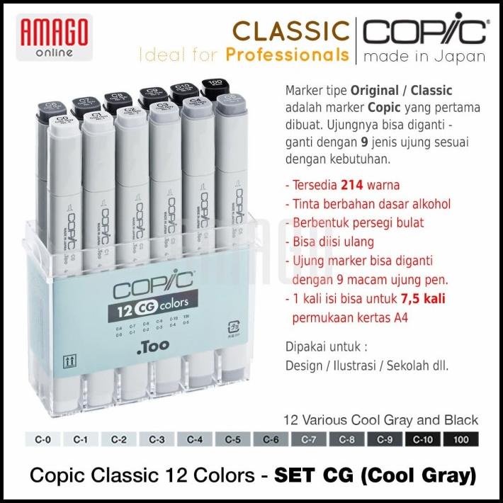 

Copic Classic - Set 12 Pcs Cool Gray - Cmk/12Cg