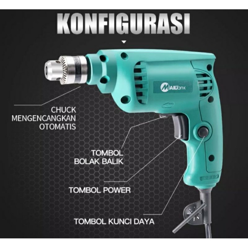 bor listrik 10mm bolak balik