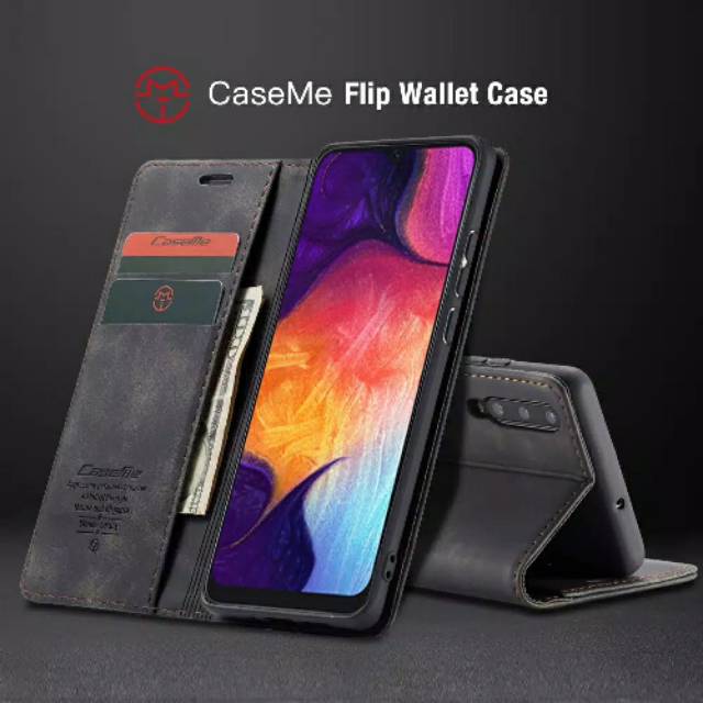 Case Original CASEME SAMSUNG Galaxy A30s /A50s / A50 FLIP CASE DOMPET KULIT