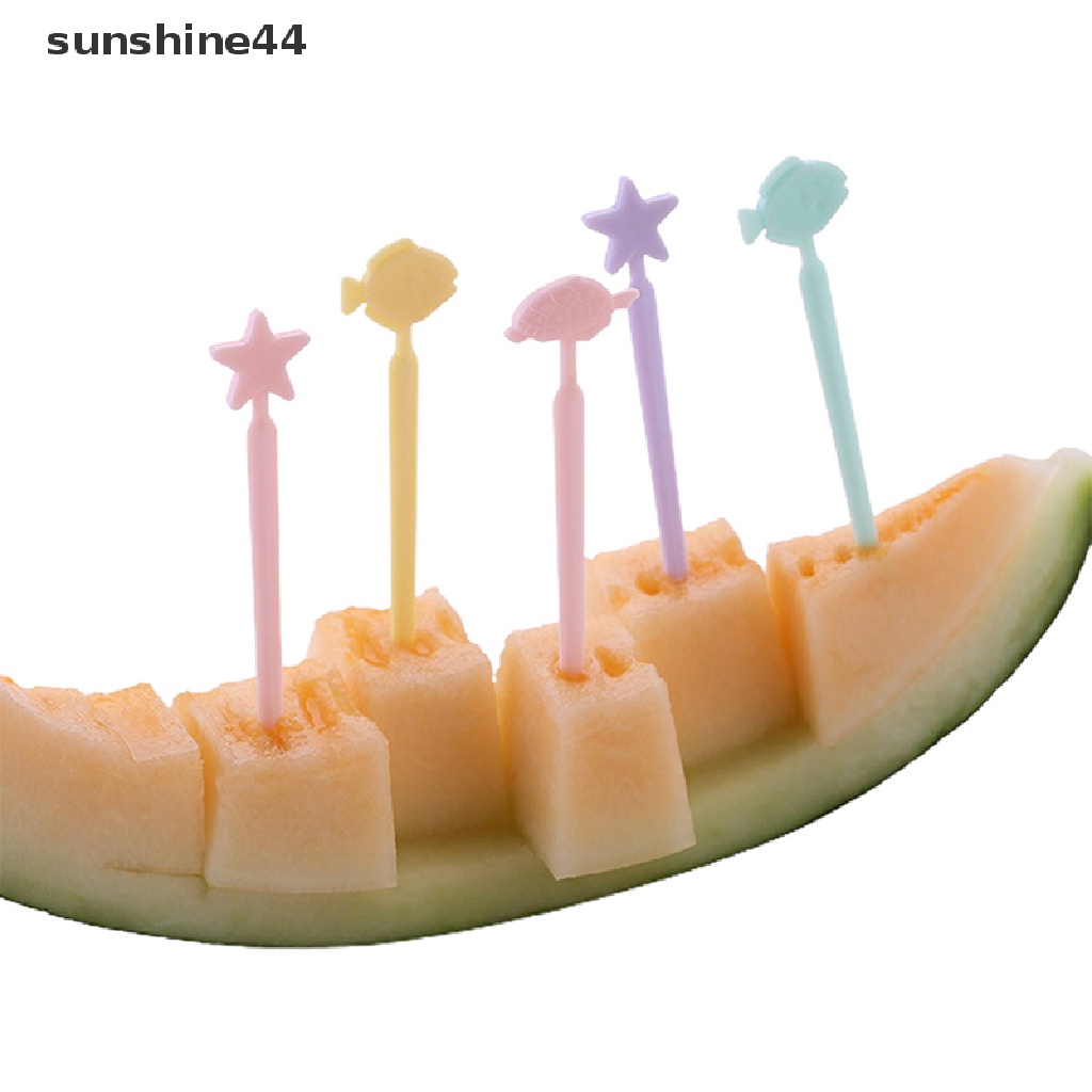 Sunshine 20pcs Garpu Buah / Dessert / Kue / Snack Mini Untuk Dekorasi Pesta Anak