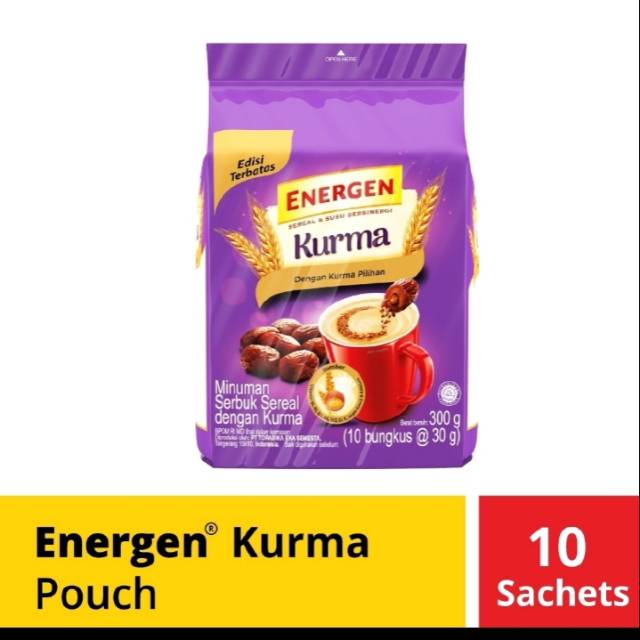 

ENERGEN KURMA 300 GR ISI 10 SACHET @ 30 GR