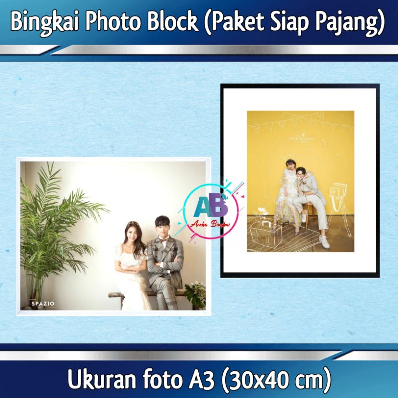 Frame foto block + cetak foto A3 (30x40) Paket Murah