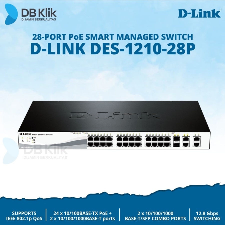 Switch D-Link DES-1210-28P 28Port PoE Smart Managed-DLink DES 1210-28P ...