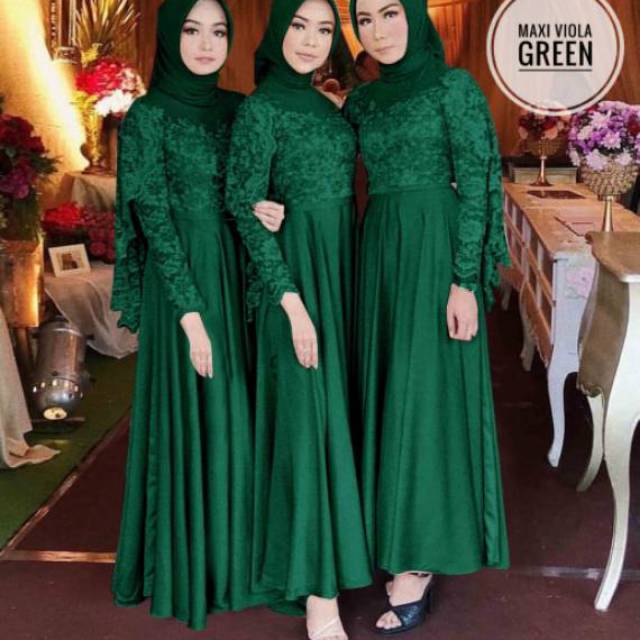 Maxi Viola Cape Velvet Brukat / Maxy Dress Pesta Muslim Mewah