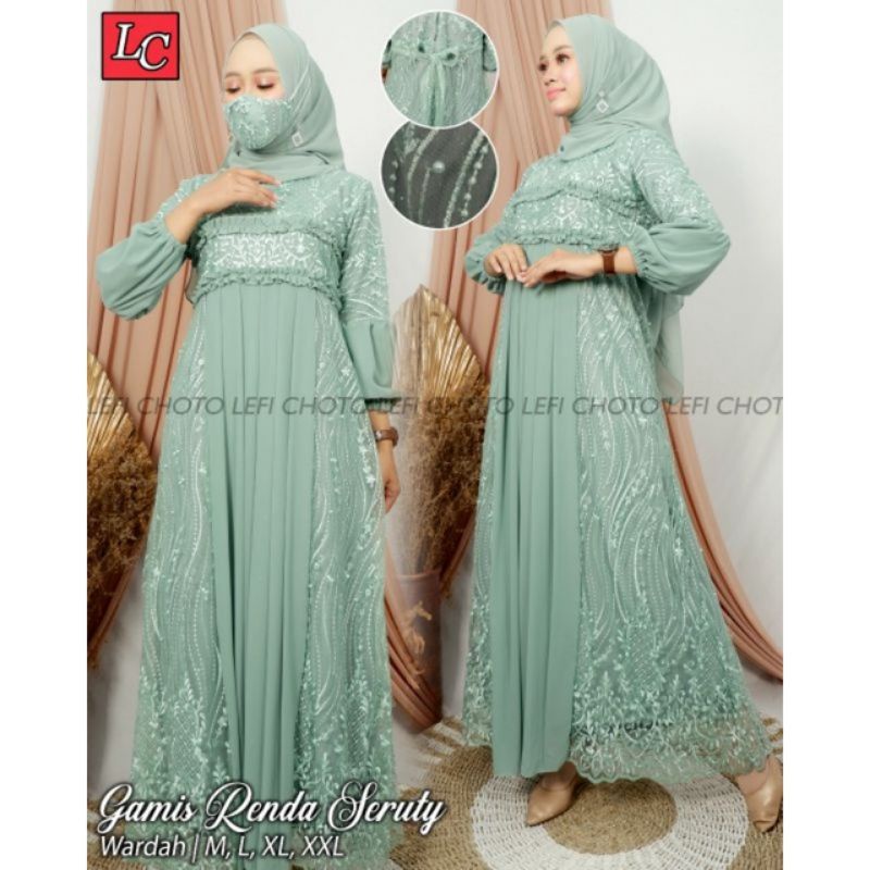 NEW GAMIS DRESS KEBAYA SCOPY KOMBINASI CERUTY~KEBAYA FULL TULLE