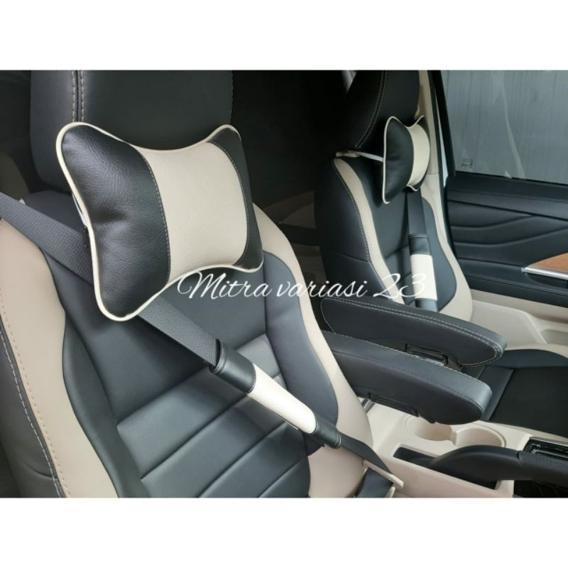 Bantal mobil kulit sintetis  / sandaran kepala kulit sintetis / bantal mobil micro fiber