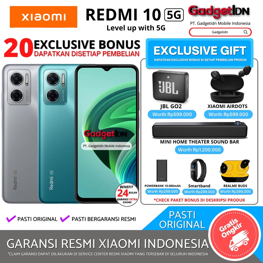 XIAOMI REDMI 10 5G 6/128GB 4/128GB 4/64GB GARANSI RESMI XIAOMI