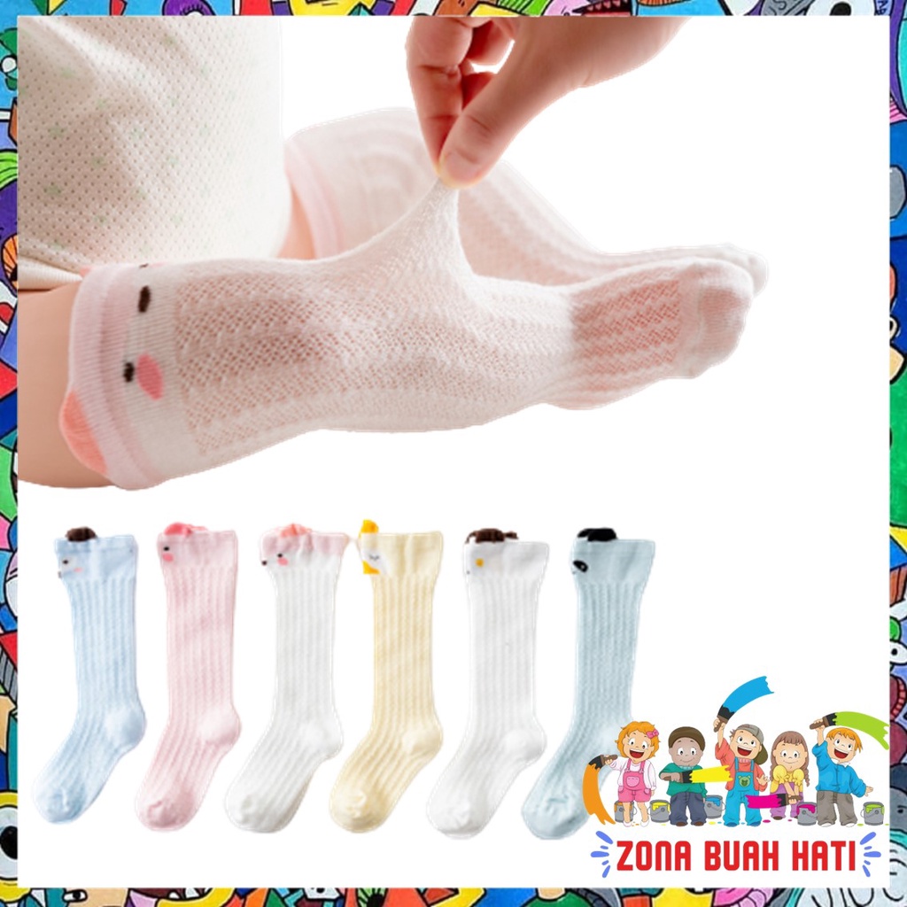 ZBH Kaos Kaki Bayi Panjang Karakter Hewan 6474 Kaos Kaki Anak Perempuan Laki Laki Motif Animal Lucu Bahan Jaring Baby Socks Kids Cute Unik Anti Slip Murah Import