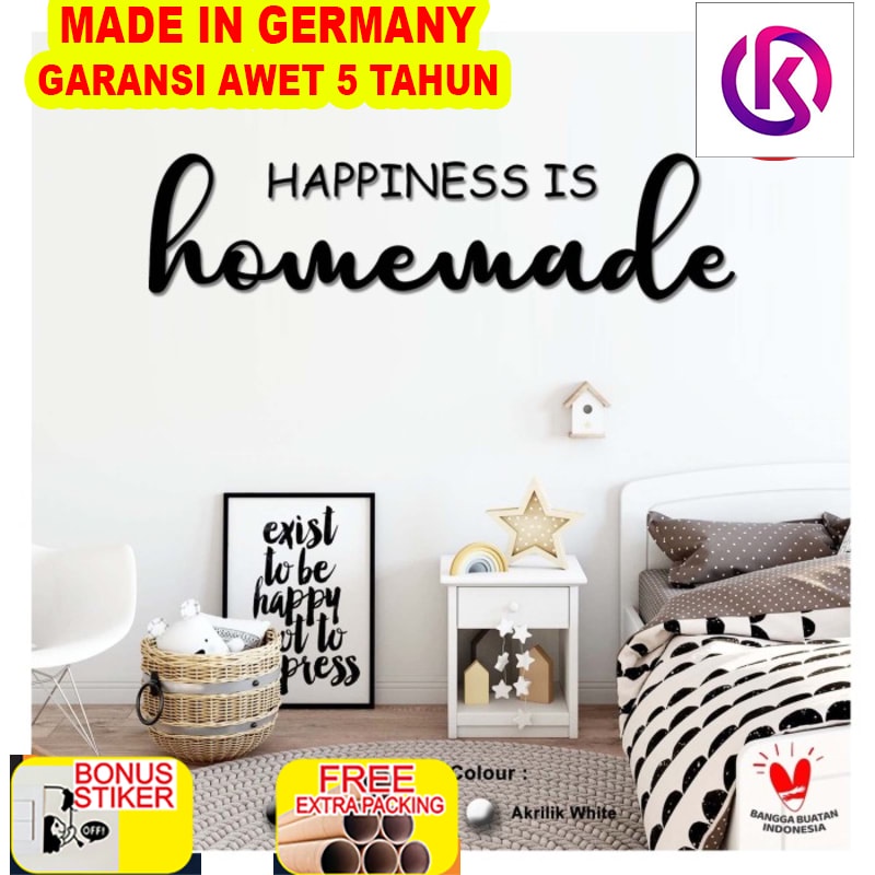 

Terlaris Hiasan Dinding AKRILIK - HAPPINESS IS HOMEMADE - Kamar Anak/Ruang Tamu