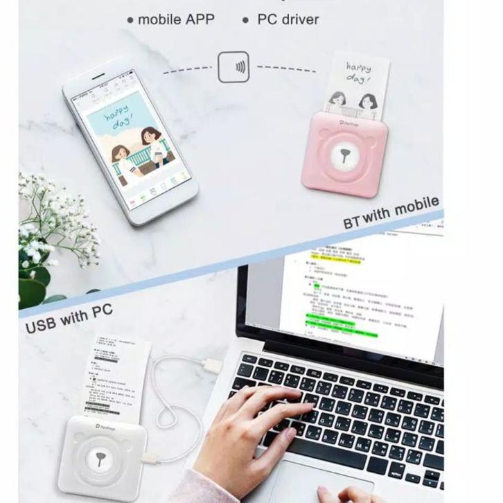 

☑ PeriPage Mini Pocket Wireless BT Thermal Printer Picture Photo Label Memo Receipt Paper ✴