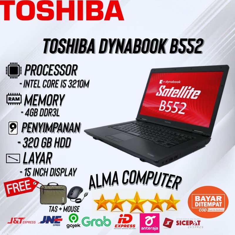 LAPTOP TOSHIBA B552 CORE I5 - RAM 4GB - HDD 320GB - MULUS - OBRAL MURAH