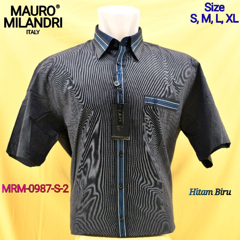 Kemeja Formal Pria Lengan Pendek Mauro Milandri MRM-0987/S-2 Slim Fit