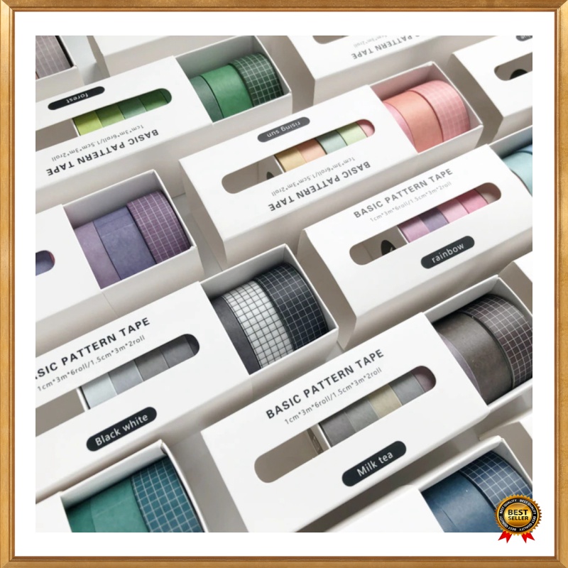 

Jual VILIT Lakban Stiker Hias Buku Diary Album Foto Scrapbook Tape 8 Roll - JH45 - Black Murah
