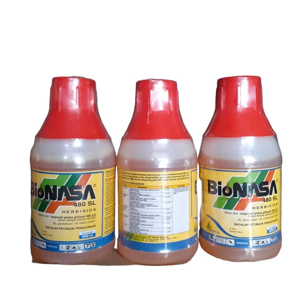 BIONASA 480SL 200ml Pembasmi rumput sampai akar Biotis roundup rambo