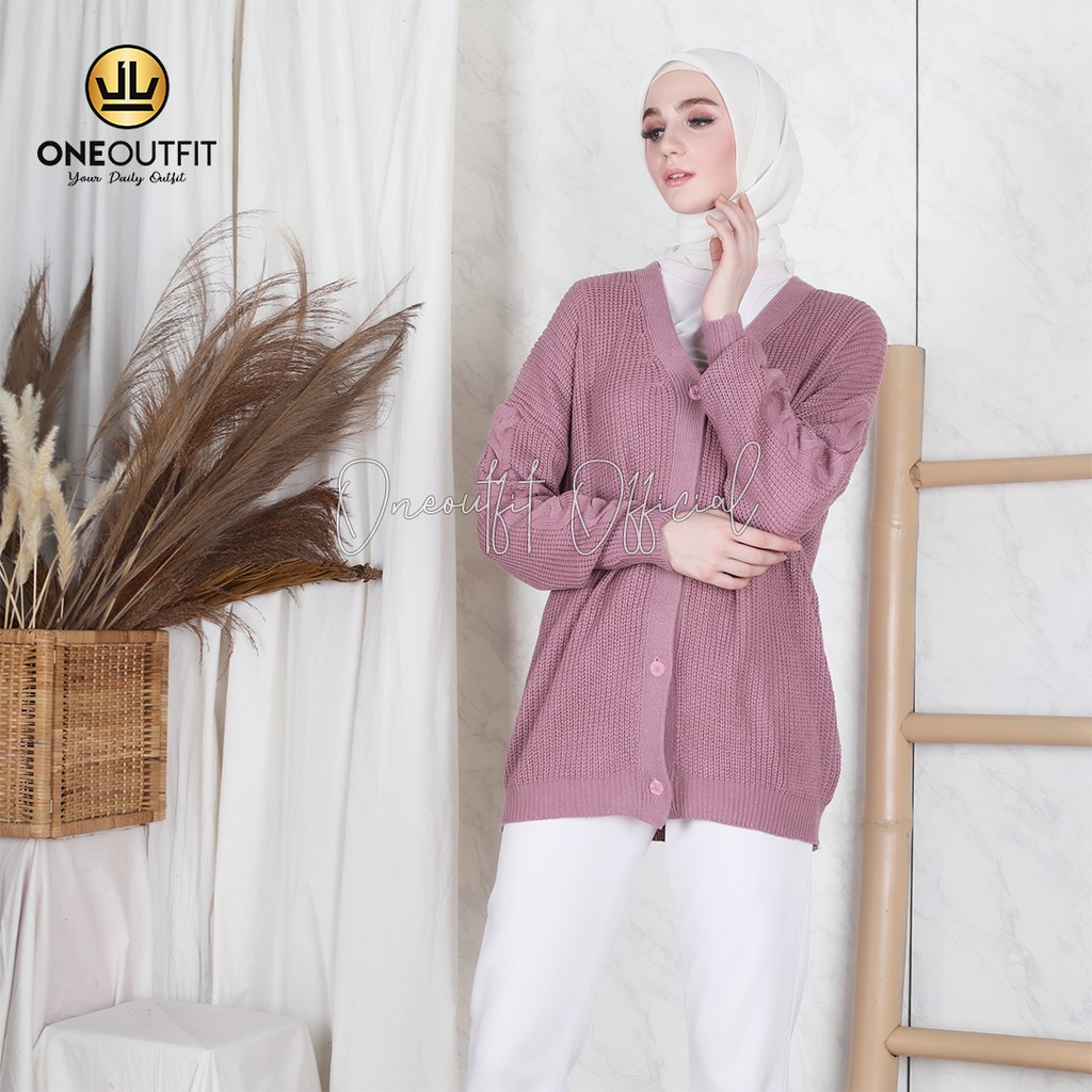 Cardigan Rajut Carissa Oversize Cardy Wanita Outerwear Kardigan Polos Big Size Outer Jumbo M L XL-6