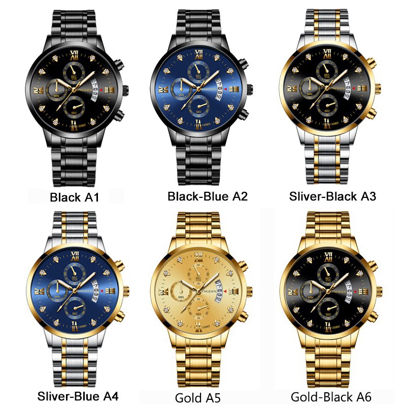 【Dijamin 100% Original】Jam Tangan Pria FNGEEN 5080 Kemewahan Stainless Steel Original Tahan Air Watch + Kotak Gratis-6