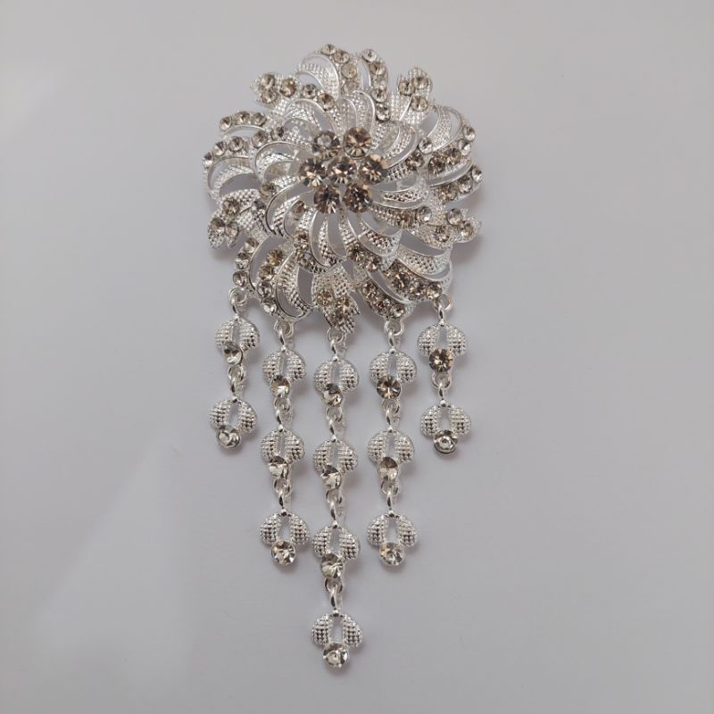 Bros kutubaru Bros kebaya mata Bros pesta Bros asesories wanita-Motif 3 putih