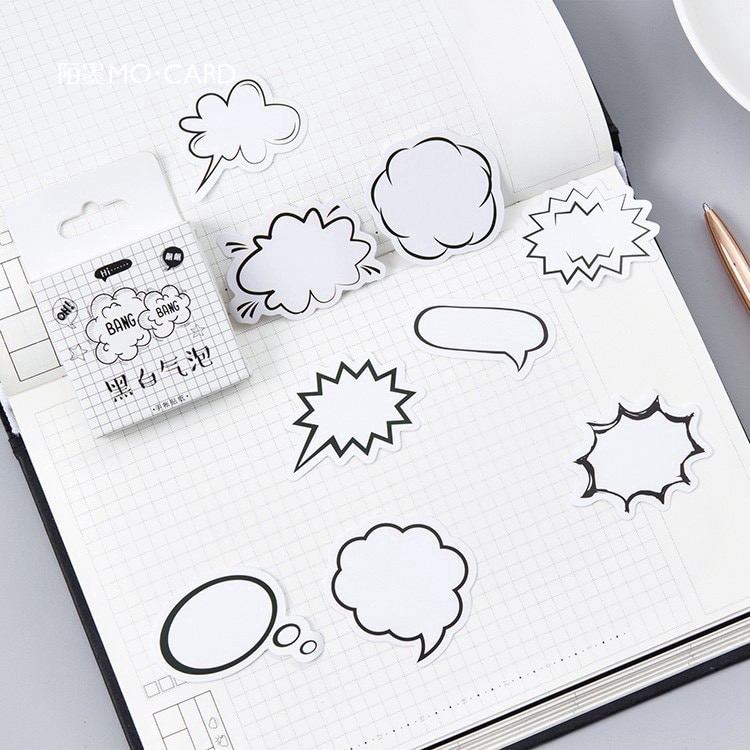 45 pcs Stickers BUBBLE CHAT Deco Diary DIY Planner Bujo  Journal-stiker lucu murah aesthetic