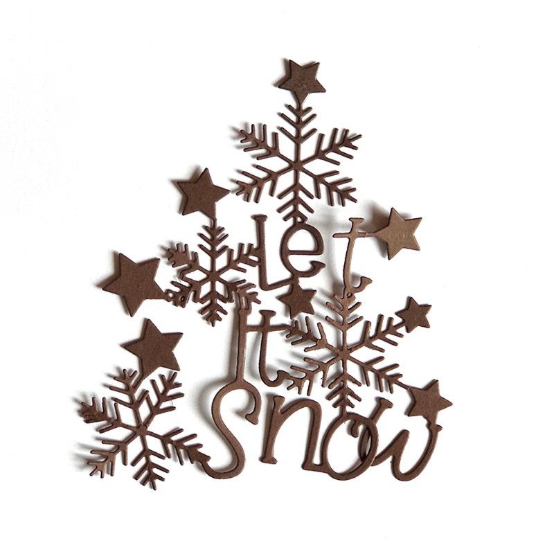 Cetakan Stensil Cutting Dies Motif Pohon Natal Snowflake Bahan Metal Untuk Scrapbook / Craft DIY / Embossing