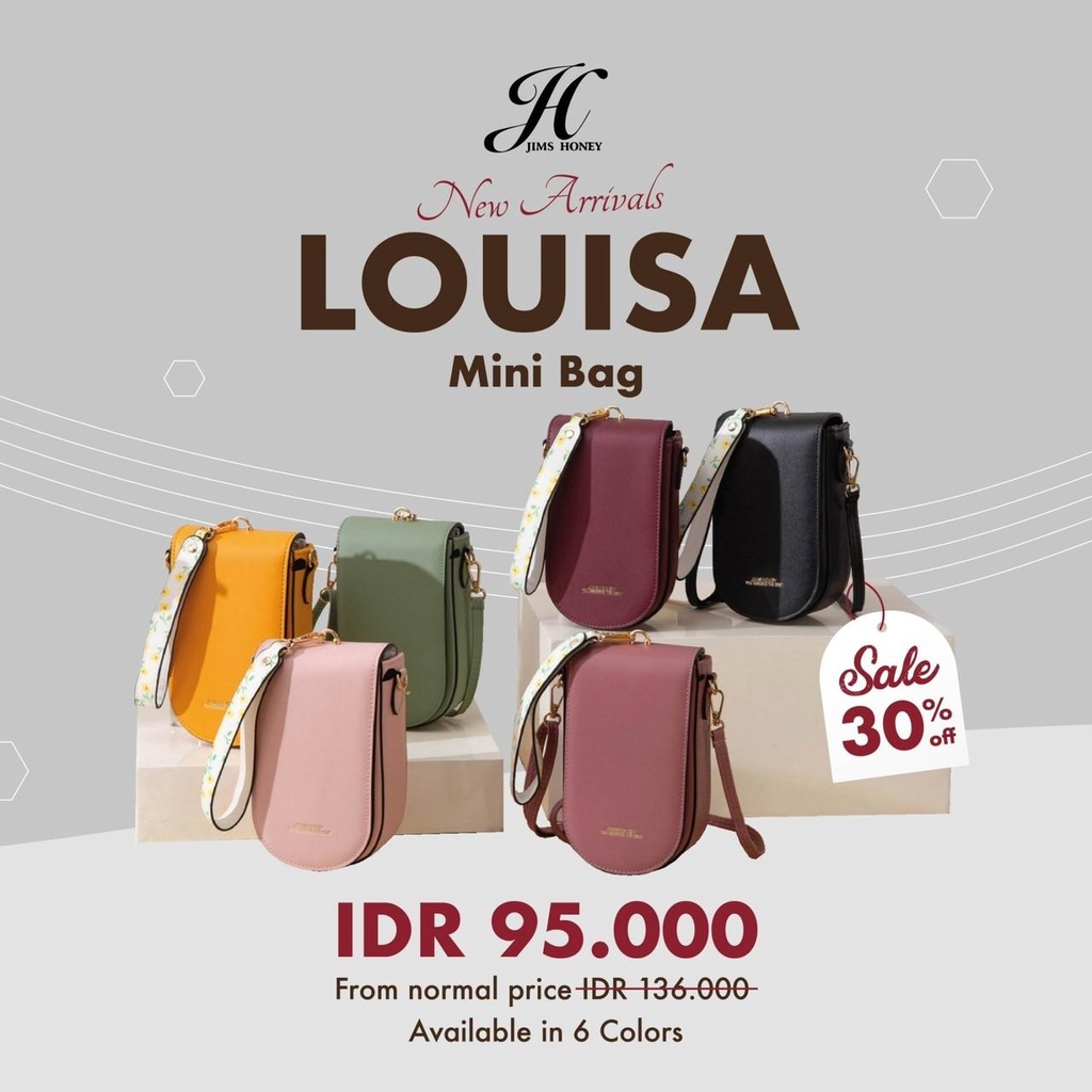 [New Colour] Louisa Mini Bag || Tas Selempang Mini Jims Honey