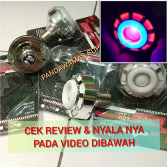 Lampu Rem Stop Motor LED 2 Mata kaki Model Proji Projie Kedip Kedip Warna Warni Stop Rem Belakang LE