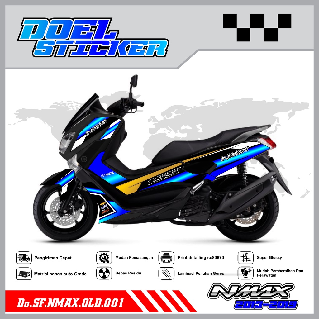 STICKER STRIPING NMAX OLD - STICKER STRIPING LIST VARIASI HOLOGRAM , CROME YAMAHA NMAX OLD DOEL 001