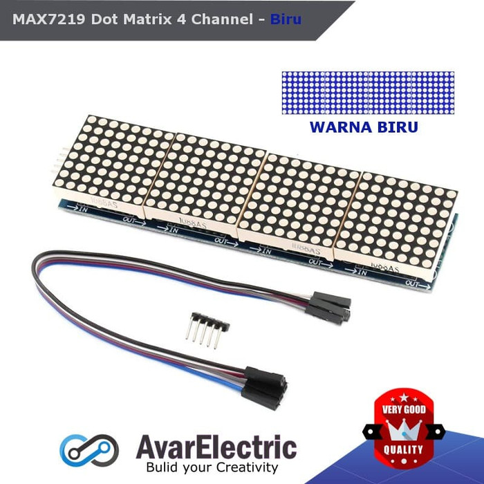 MAX7219 Biru 4 Channel dotmatrix module control LED Display MAX 7219