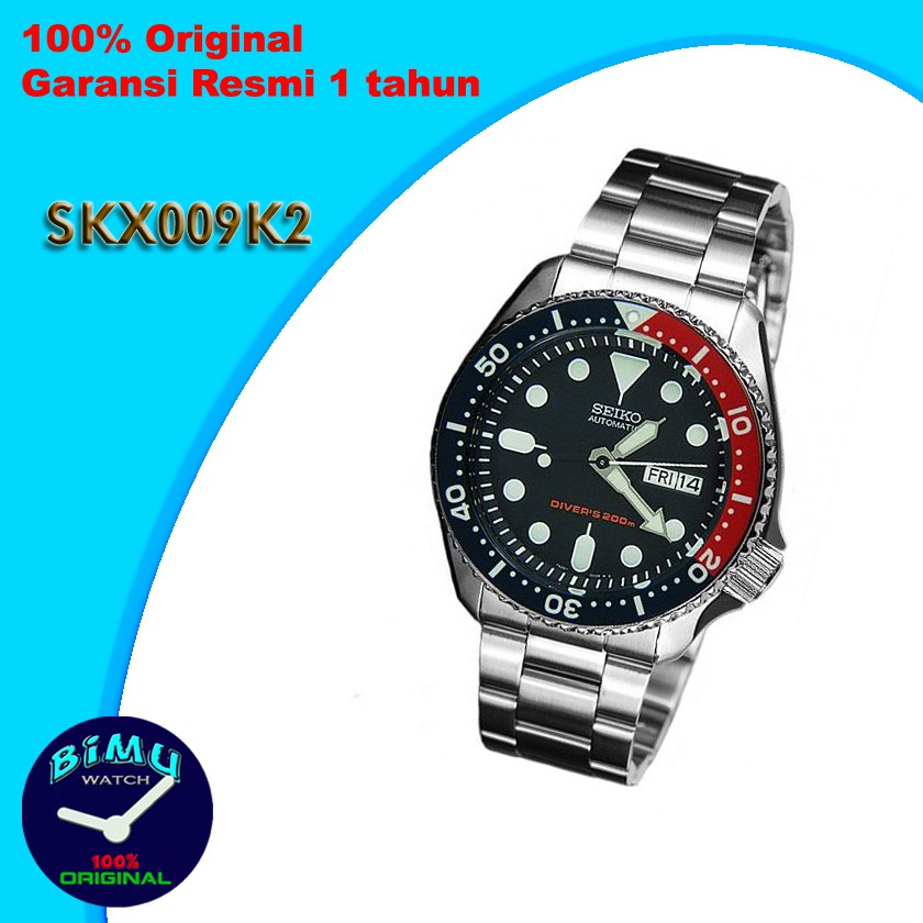 Seiko Automatic Skx009k2 Divers 200m Pepsi | Jam Pria Skx009
