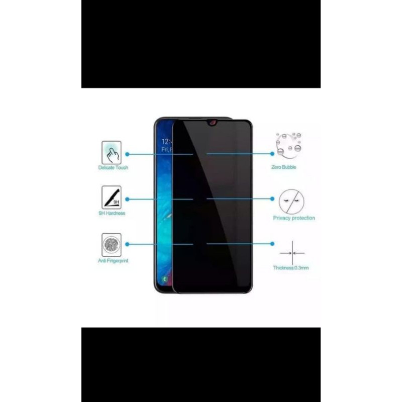 Tempered Glass Spy Privacy Full Cover VIVO Y12 / Y15 / Y17 / S1 / S1 Pro / V15 Pro