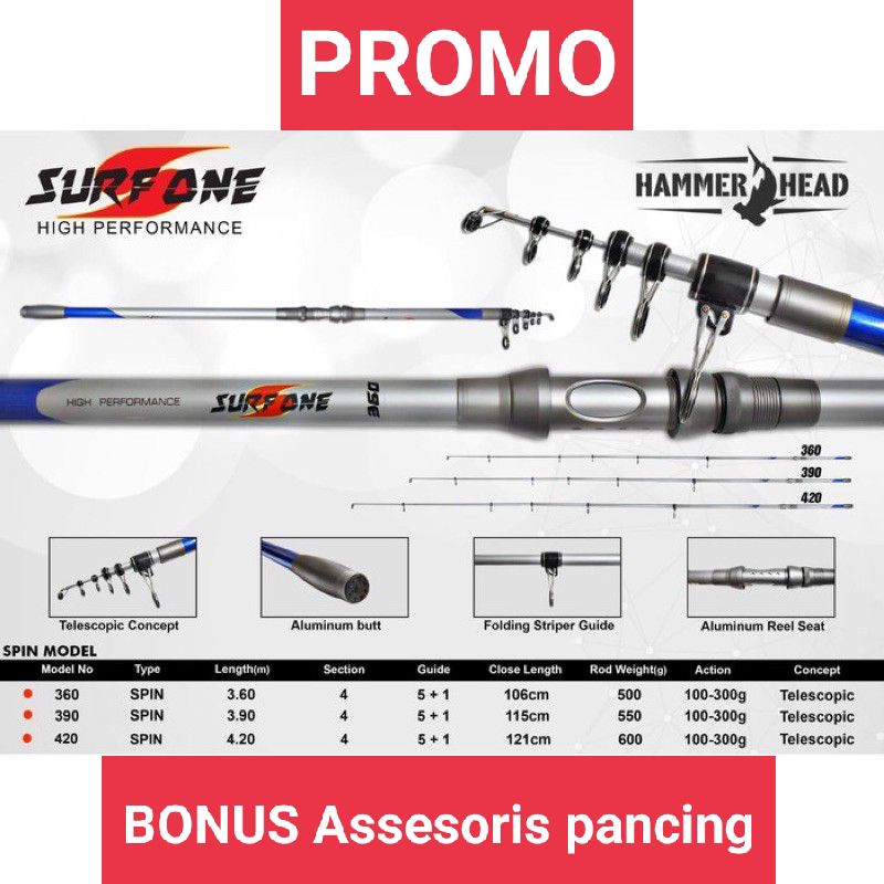 Joran Pasiran, Joran telescopic Joran Hammer head Surf One