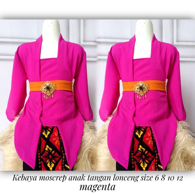 Kebaya  Anak Moscrep Tangan Lonceng