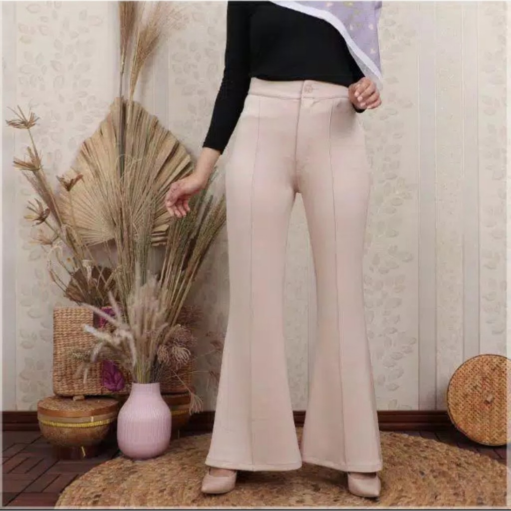 WF STORE - Wide leg scuba pants 1855 / celana cutbray