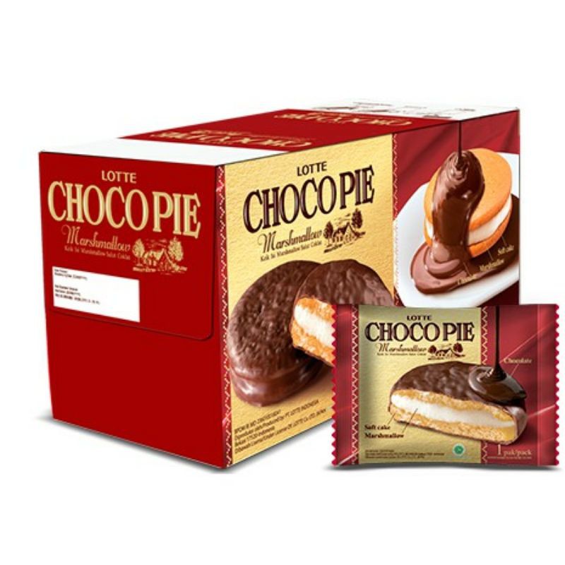 

ChocoPie Lotte Biskuit Marshmallow Cokelat Box