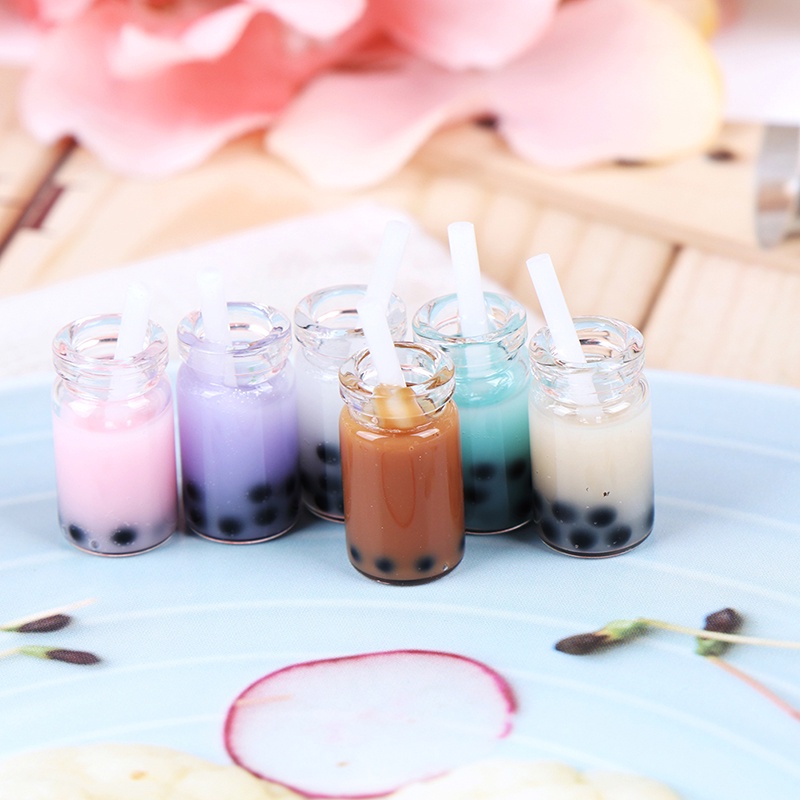 3pcs / Set Mainan Miniatur Gelas Milk Tea Skala 1: 12 Untuk Dekorasi Rumah Boneka