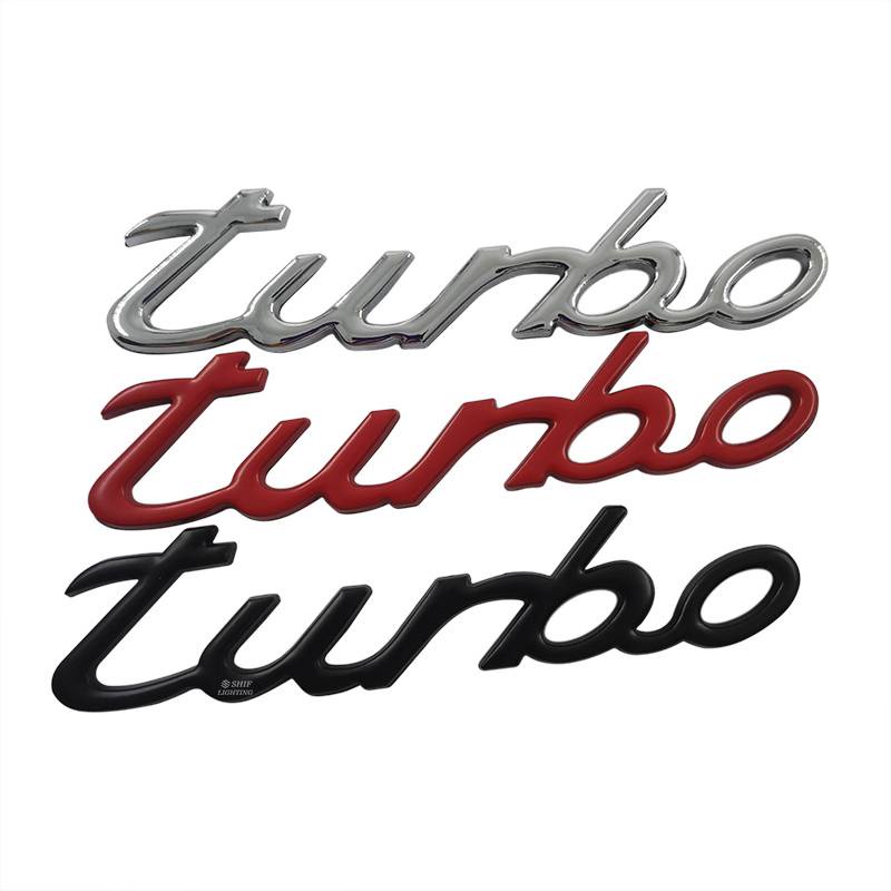 1 x Metal TURBO Letter Auto Car Side Rear Decorative Emblem Badge Sticker Decal TURBO