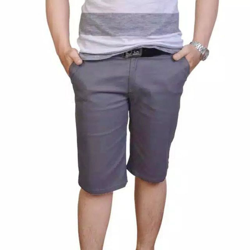 Celana Pendek Chino Pria Catton Stretch Slim Fit Premium Vocka