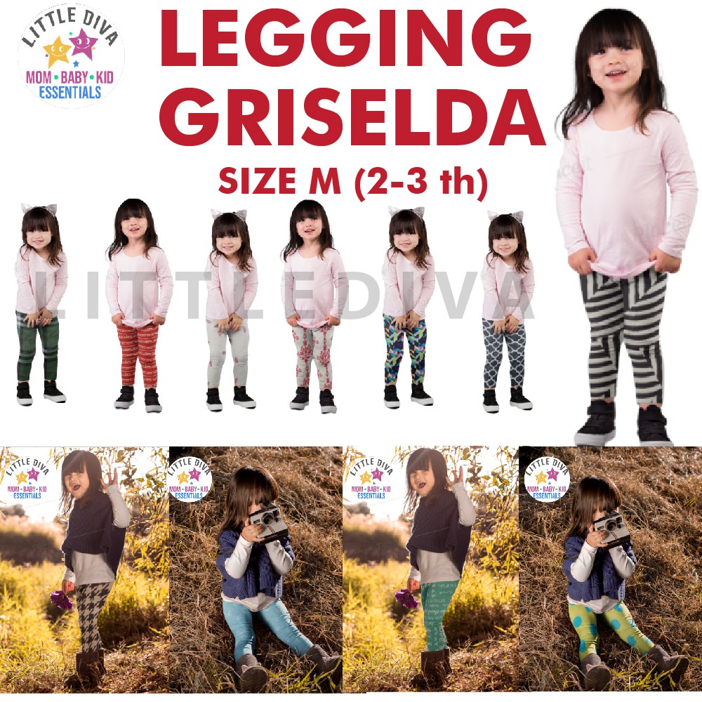 GRISELDA Legging Size M (2-3 th) XS Leging anak cewe lejing anak perempuan katun kaos gg