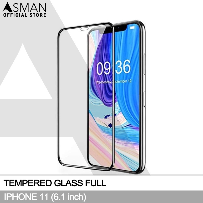 Tempered Glass Full iPhone 11 (6.1&quot;) | Anti Gores Kaca - Hitam