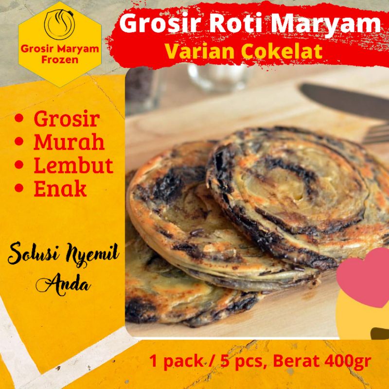 

ROTI MARYAM / COKELAT / ROTI CANAI / CANE / FROZEN FOOD / GROSIR / MAKANAN BEKU / CAMILAN SNACK / 1 PACK 5 PCS / MURAH / SURABAYA