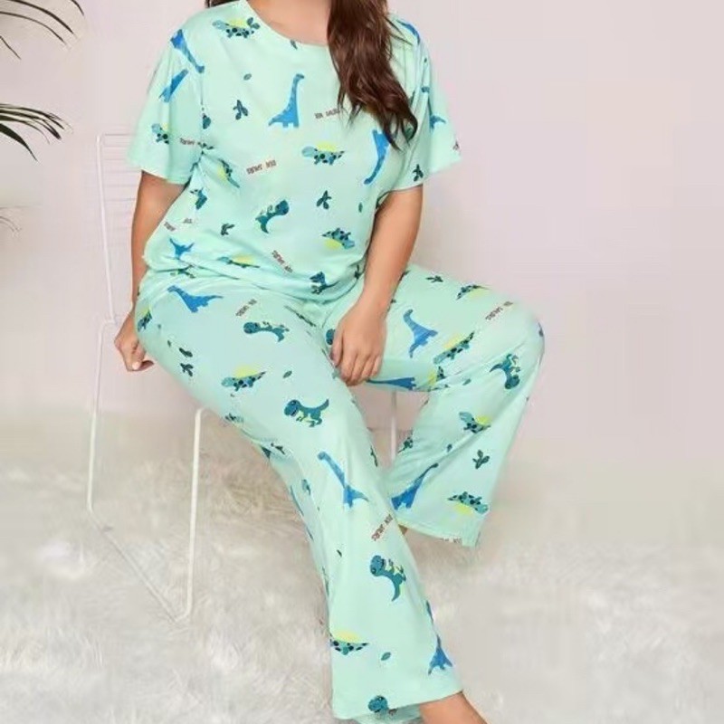 SHEIN Setelan Baju Tidur Big Size Light Green