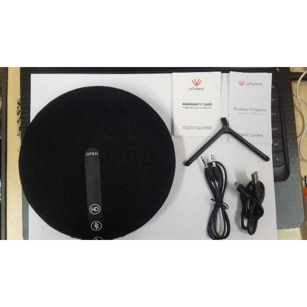 Vivan VSB810 Bluetooth V4.1 Fashionable Linen Mesh Round Speaker Black