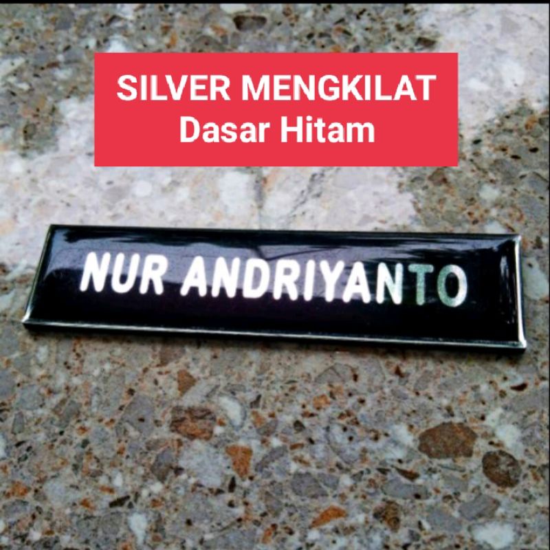 Name Tag Warna Silver / Perak # Name Tag Silver #Name Tag Indonesia #Papan Nama Dada Bagus