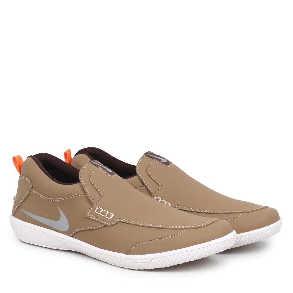 MS - COD Sepatu Selop Pria Nike Boston Cream Slip On Casual Cowok Shoes Santai Slop Murah Terlaris