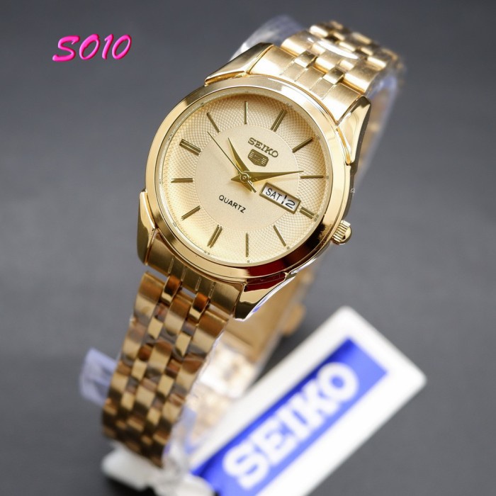 Jam Tangan Wanita Seiko 5 Rantai Jam Cewek Analog Gold Terbaru Tulis Warna Jam Tangan Wanita Terbaru