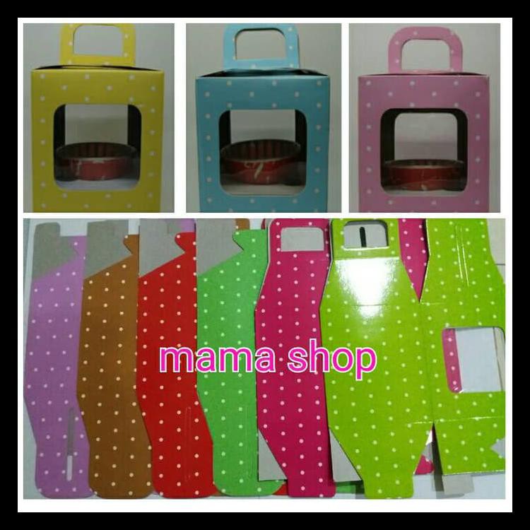 

Dus Cupcake Box Karton single Kemasan untuk souvenir ulang tahun KOMPLIT