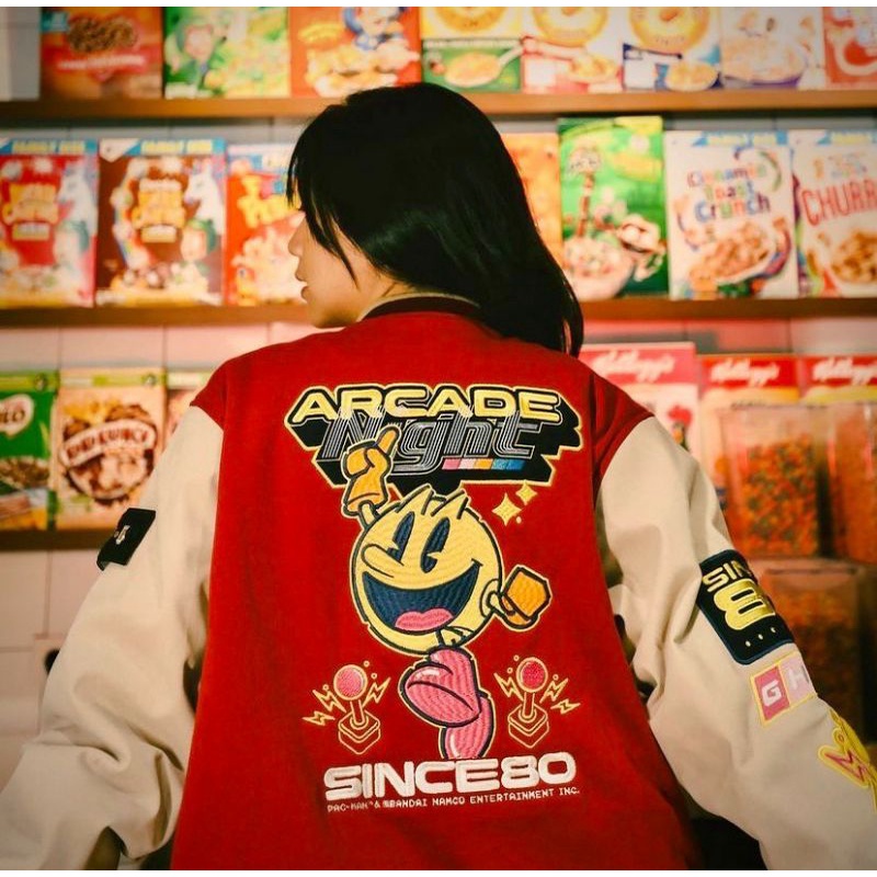 JAKET VARSITY PACMAN - JAKET BASEBALL PRIA WANITA TERBARU