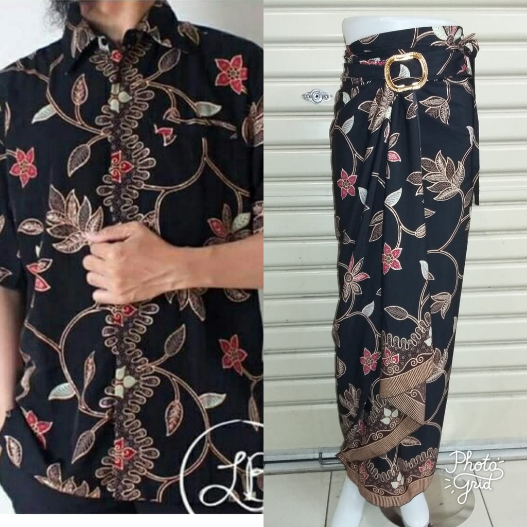 Couple Rok Lilit Dan Kemeja Batik