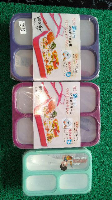 Kotak Makan Yoyee/lunch Box Yoyee/kotak Makan Anti Tumpah Sekat 3 Dan Sekat 4 579  578